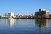 View of Wilmington North Carolina from across the Cape Fear river.