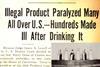 News stories about 'Ginger Jake', the spirit that caused paralysis known as 'Jake walk' during prohibition