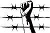 Fist and barbed wire