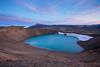 Viti crater at dusk, Krafla volcanic area, Myvatn, Nordhurland Eystra, Iceland