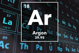 Periodic table of the elements – 18 – Argon