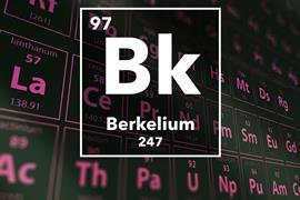 Periodic table of the elements – 97 – Berkelium