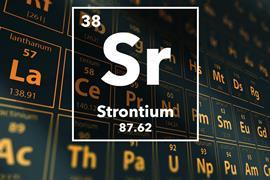 Periodic table of the elements – 38 – Strontium