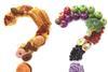 Healthy versus unhealthy food question marks