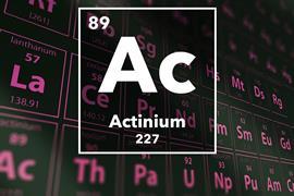 Periodic table of the elements – 89 – Actinium