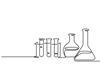 Line art of laboratory equipment