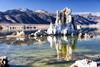 A photo of a rock in like Mono Lake, California, US