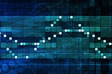 Blue and green grid data image