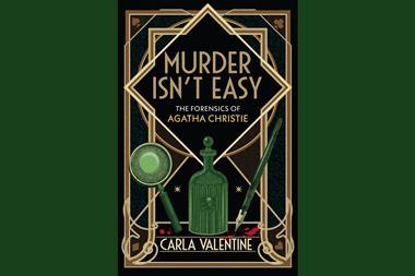 An image showing the book cover, which features an intricate art nouveau design of a green 'poison' bottle, a magnifying glass and a fountain pen on a black background