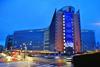 The building of the European Commission at night