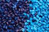 Blue polymer granules