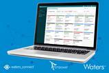 Waters connect system monitoring, showing a dashboard on a laptop