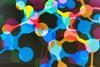 An abstract colourful pattern based on the outlines of plastic molecular models