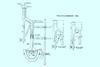 A diagram of the separator developed by Clevenger. The panel on the  right shows the two different positions of the bypass tube, which allowed oils that were either more or less dense than water to be collected